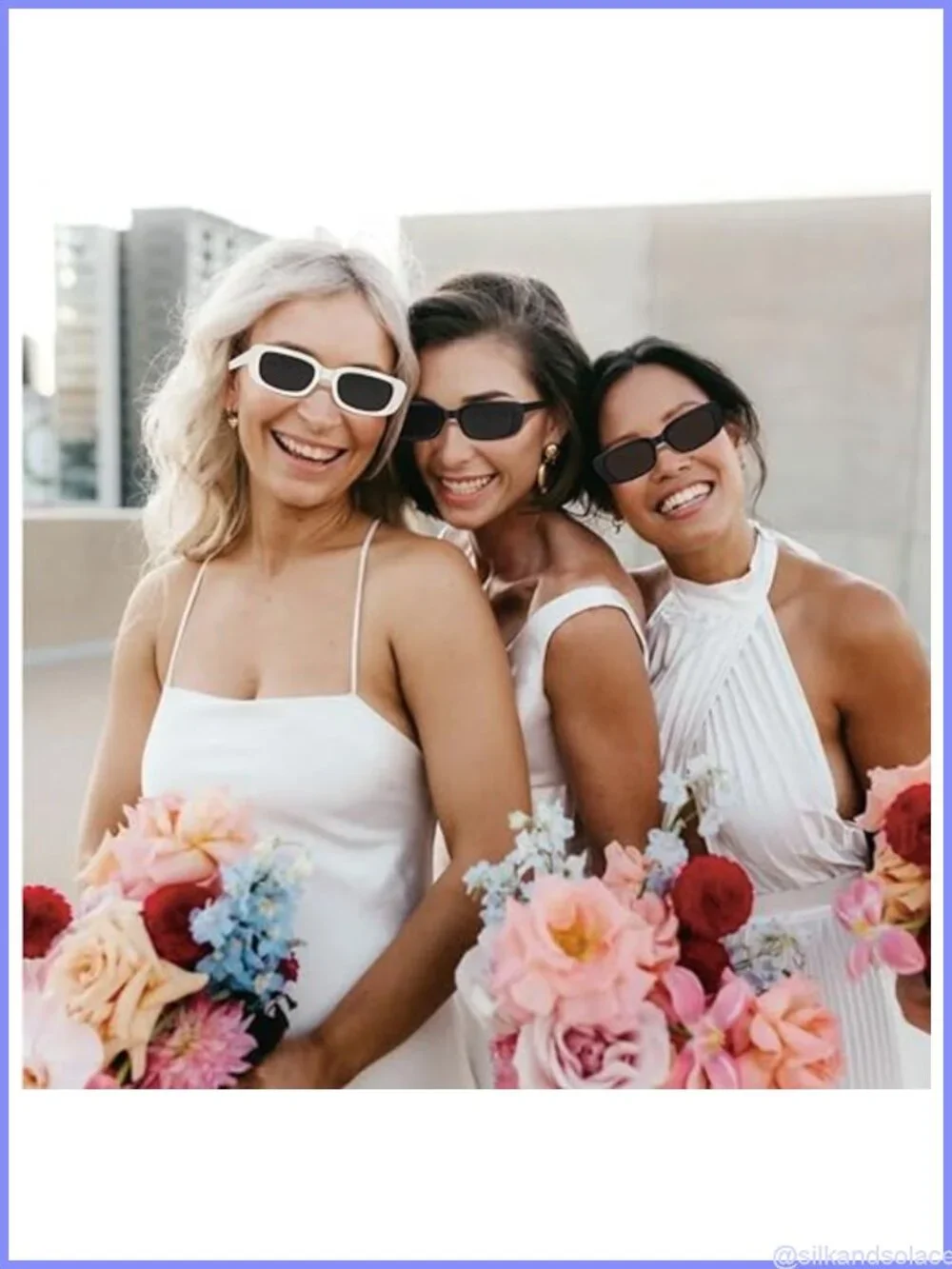 10 Pack Retro Rectangle Sunglasses for Bachelorette Party Bridesmaid Gifts UV400